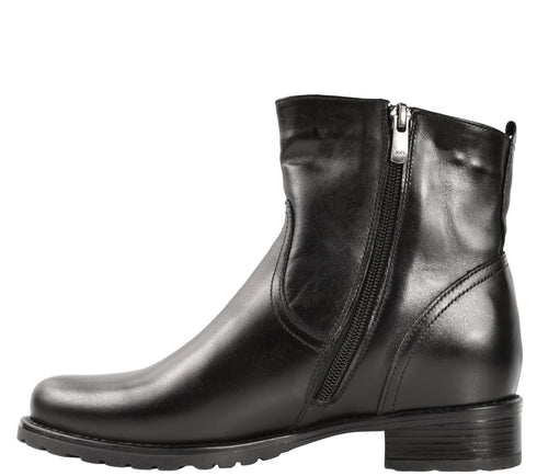 Ghete casual, dama, ADA SHOES, 4121 negru, piele naturala